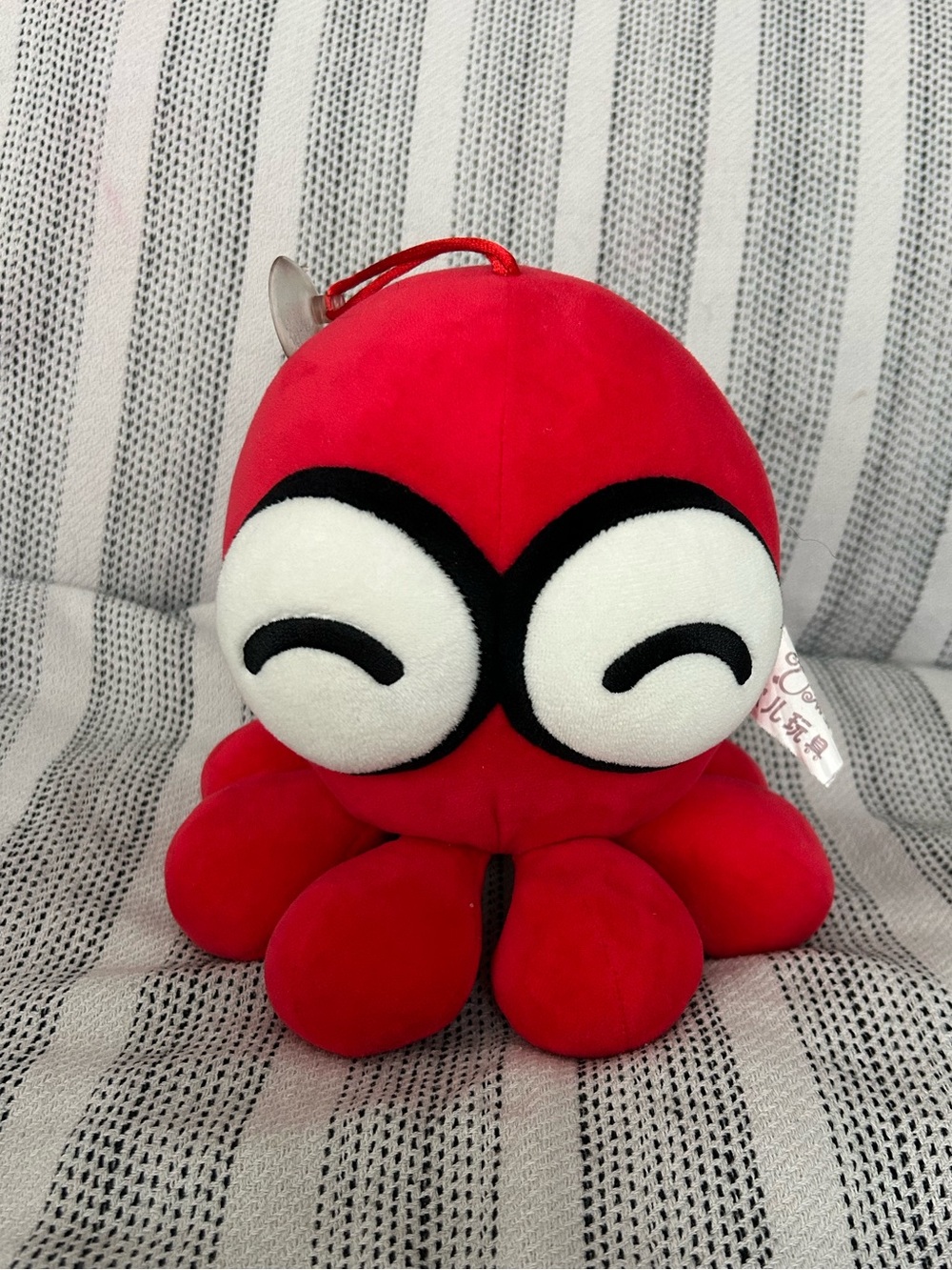 Red Plush Octopus Toy with Big Eyes